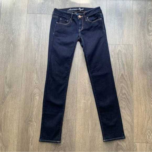 American Eagle Skinny Jeans Stretch Denim Dark Wash Low rise Y2K 2000s Size 2 - Picture 5 of 14